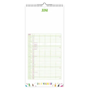 Familie notitiekalender - 2025 - Do it yourself - Met stickers - t/m 5 personen - 21x45cm