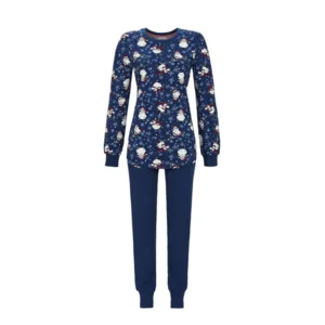 Ringella Dames pyjama: Kersteditie, donker blauw ( RIN.533 )