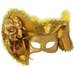 Oogmasker - Venetië - Met hoed - Goud