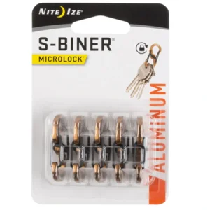 Nite Ize Microlock S-Biner Aluminium Karabijnhaak Coyote 5 Stuks LSBMA-29BG-5R7