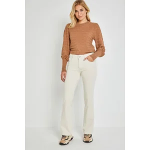 Para Mi Dames broek: Jade, Vintage Corduroy, Off White, ( Ribfluweel ) ( PARA.329 )