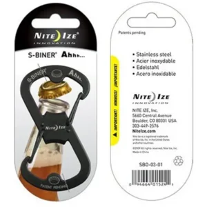 Nite Ize Ahhh S-Biner Zwart Karabijnhaak Flesopener SBO-03-01