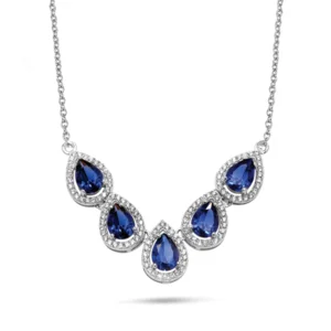 Silver Rose ketting CH6290BLU