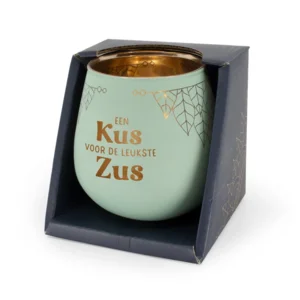 Sfeerlichthouder - Een kus voor de liefste zus - Glas