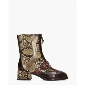 Noa Harmon Violeta Slangenprint/Donkerpaars Dames Enkelboots