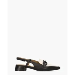 Di Lauro Wilicha Zwart/Off-White Dames Slingbackloafers