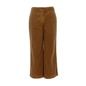 Signe nature Broek: Choco kleur, ribfluweel, knoop / elastiek ( Signe.1093 )