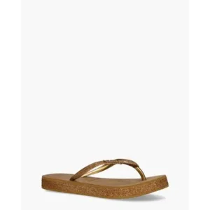 Havaianas Slim Flatform Sparkle Bruin Damesslippers