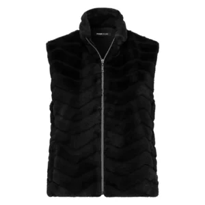 Frank Walder Bodywarmer: Zwart, bont jasje ( WAL.34 )