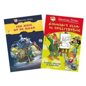 Geronimo Stilton Vakantiepakket: Een muis op de maan + Geronimo's kleur- en spelletjesboek