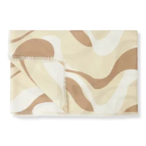 Sjaal - Abstract Wave - Taupe/Off White