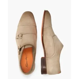 Santoni 19027 Beige Heren Gespschoenen