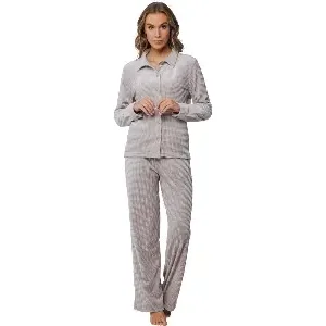 Pastunette Homewear / pyjama: Licht bruin, velours ( PAS.45 )