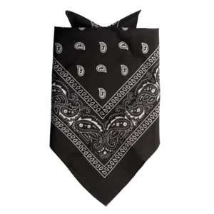 Zakdoek - Bandana - Fantasie - Zwart - Met witte opdruk - 52x55cm