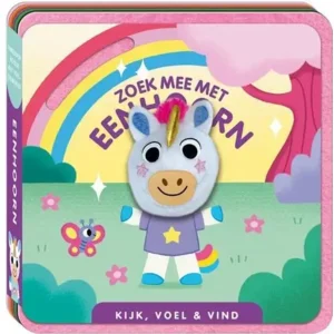 Boek - Vingerpopboek - Kijk, voel en vind - Zoek mee met eenhoorn