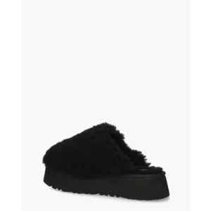 Ugg Maxi Curly Platform Zwart Damespantoffels