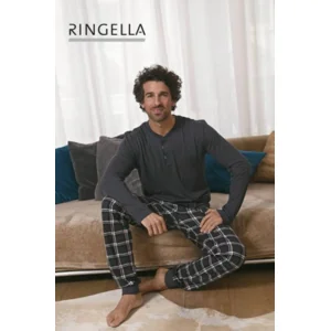 Ringella heren pyjama grijs