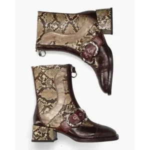 Noa Harmon Violeta Slangenprint/Donkerpaars Dames Enkelboots