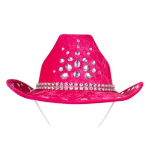 Hoed - Cowboy - Cowgirl - Roze - Met strass steentjes