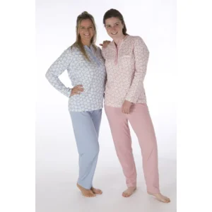 Perlina Dames Pyjama: Pippa, blauw, Interlock brushed ( Lina.66 )