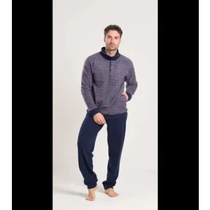 Gary Heren pyjama / home wear: Punto Milano, blauw ( GARY.107 )