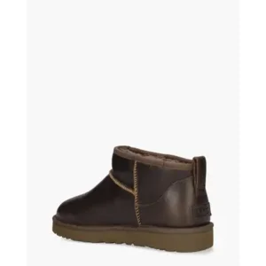 UGG Classic Ultra Mini LTHR Regen Ironwood Heren Enkelboots