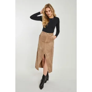 Para mi rok: Jealey, long skirt ribcord, beige marble ( PARA.334 )