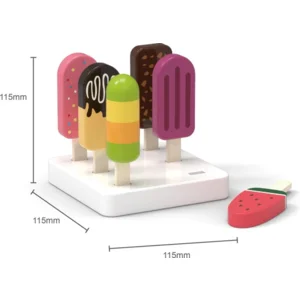 IJsjes set - 6 ijsjes op display - Hout