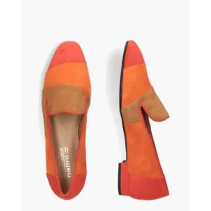 Marcos Rood/Oranje/Bruin Damesloafers