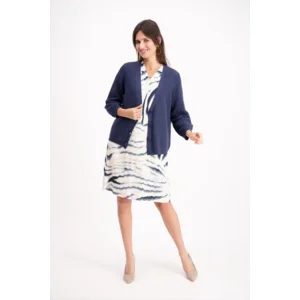 Signe nature Dames Cardigan met knopen, Marine Blauw ( Signe.1282 )