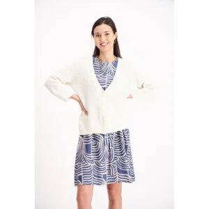 Signe nature Dames Cardigan met knopen, Ecru ( Signe.1281 )