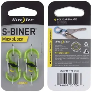 Nite Ize Microlock S-Biner Polycarbonaat 2 Stuks Groen LSBPM-17T-2R3