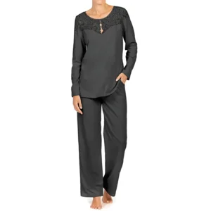 Janira dames pyjama: Belle Cotton, Donker blauw ( JAN.263 )