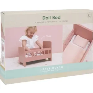 Bed - Poppenbed - Roze - 43x27,5cm - Incl. textiel