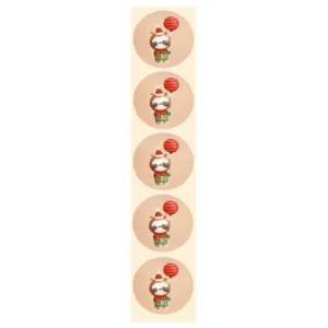 Stickers - Kerst ree met ballon - Rond - 4cm - 100st. - DBLS014