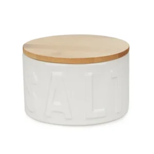 Balvi Zoutvat Zoutpot Salt XL Wit Bamboo Keramiek