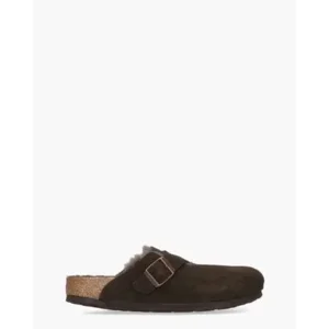 Birkenstock Boston Sherling Donker Bruin Dames Clogs