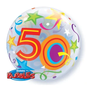 Folieballon - 50 Jaar - Bubble - 56cm - Zonder vulling