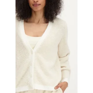 Signe Nature Cardigan met knopen: Ecru, dubbelbrei ( Signe.1247 )