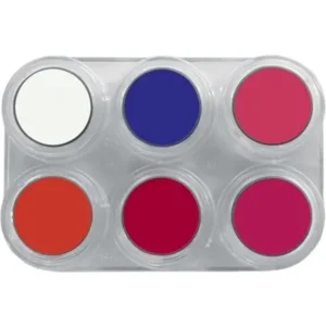 Schmink - Palet F6 - Fluor kleuren - Aqua - 6x2,5ml