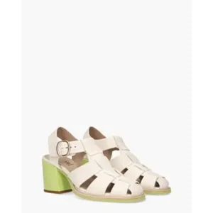 Pertini 32621 Wit/Groen Dames Slingbackpumps