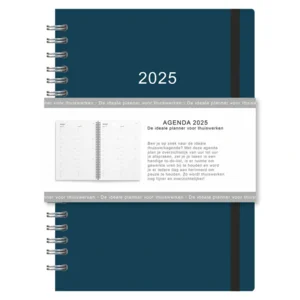 Agenda - 2025 - Thuiswerkagenda - Blauw - Groot - 17x24cm