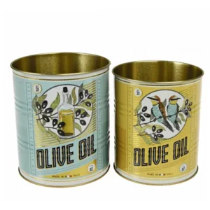 Rex London Voorraad Blikken Set van 2 Olive Oil