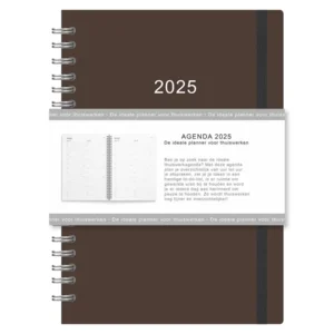 Agenda - 2025 - Thuiswerkagenda - Bruin - Groot - 17x24cm