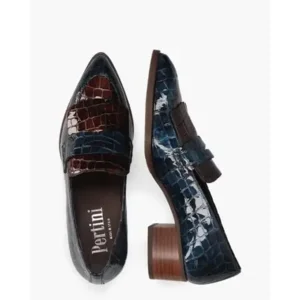 Pertini 32542 Blauw/Bruin Damesloafers