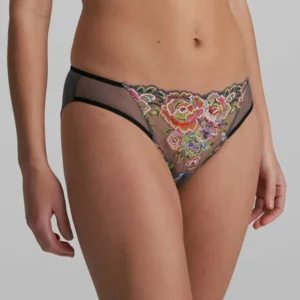 Marie Jo Lisbeth slip in grijs met multicolore kant