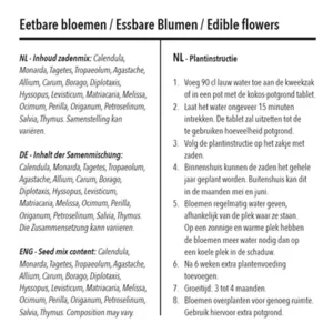 Dikke Kus- Kweekpakketje Eetbare Bloemen