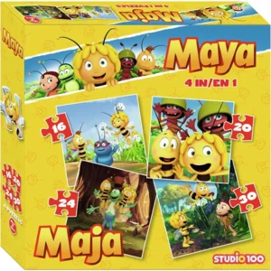 Studio 100 Maya de bij 4 in 1 Puzzel - 16 - 20 - 24 -30 stukjes