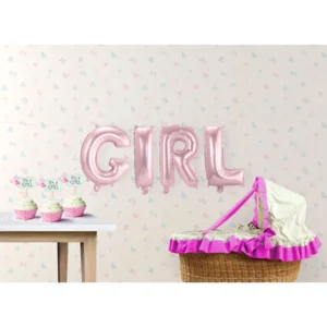 Folie Ballonnen Set Girl in het lichtroos - Letter hoogte 36 cm