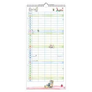 Familie notitiekalender - 2025 - The original Helme Heine - 21x45cm